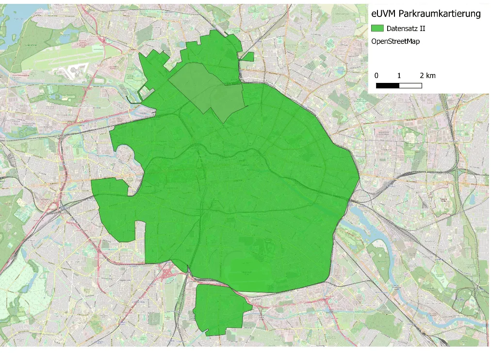 Der gesamte Bereich innerhalb sowie einige Bereiche außerhalb des S-Bahnrings werden kartiert. Teile von Charlottenburg-Wilmersdorf wurden bereits vom zuständigen Bezirk von einem externen Dienstleister kartiert.